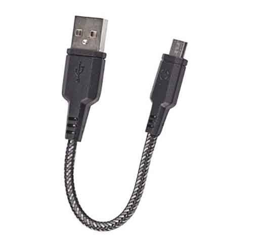 Короткий USB кабель Micro-Usb EnergEA NyloGlitz 18 см, Black (CBL-NGAM-BLK018)