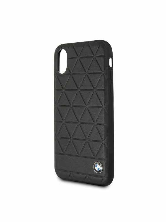Кожаный чехол-накладка для iPhone X/XS BMW Signature Embossed Hexagon Hard Leather Black (BMHCPXHEXBK)