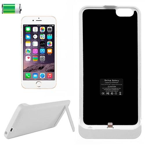 Чехол-аккумулятор для iPhone 6 Plus с подставкой - Power Case 4200mAh (белый)