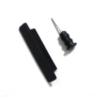 Комплект заглушек в разъемы для зарядки 30 pin и наушников для iPhone / iPad (Черные)