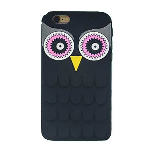 Гелевый 3D чехол накладка с совой для iPhone 5 / 5S / SE Owl style (черный)