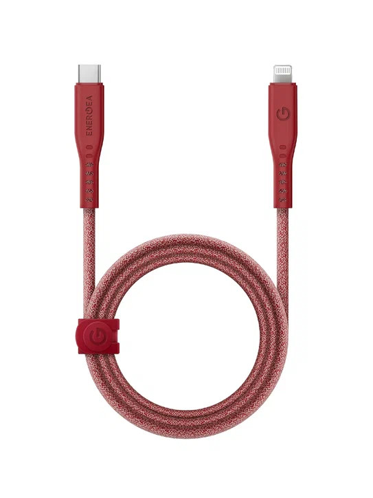 Кабель EnergEA FLOW USB-C to Lightning MFI C94 PD60W 3A Red 1.5 метра (CBL-FLCL-RED150M)