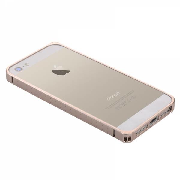 Тонкий металлический бампер Baseus для iPhone 5S/5 Skylight Series Deluxe (золотой)