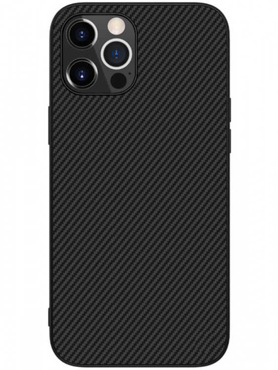 Чехол-накладка для iPhone 12 Pro Max (6.7) Nillkin Synthetic fiber with Carbon Black (6902048203303)