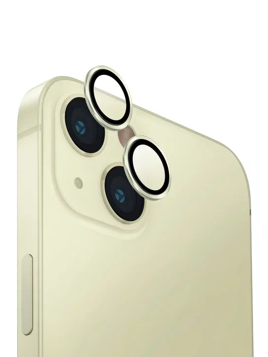 Защитное стекло для камеры iPhone 15/15 Plus Uniq OPTIX Camera Lens protector Aluminium Mist Yellow