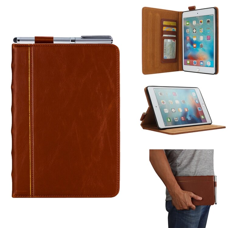 Кожаный ретро чехол BookBook для iPad mini 5 / 4 / 3 / 2 с разъемами под карточки