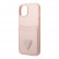 Чехол для iPhone 14 Plus Guess PU Saffiano Double cardslot w Metal triangle logo Hard Pink (GUHCP14MPSATPP)