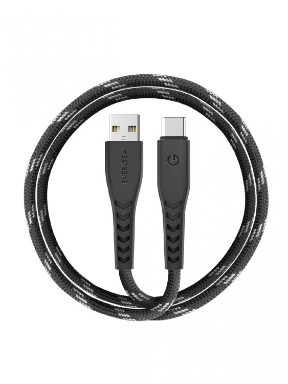 Кабель EnergEA NyloFlex USB-A to USB-C 5A Black 1.5м (CBL-NFAC5U-BLK150)