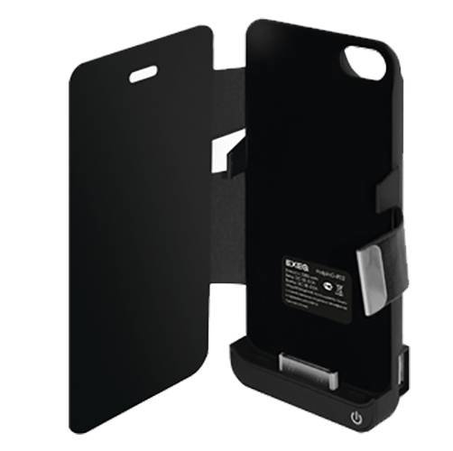 Чехол-аккумулятор с флипом EXEQ для iPhone 4/4S, 3300 мАч, черный (iF02)