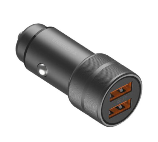 Автомобильное зарядное устройство EnergEA Mini drive2, 2 USB QC3.0/SCP (total 24W) Aluminum, Gunmetal (CAR-MD2-GUN)