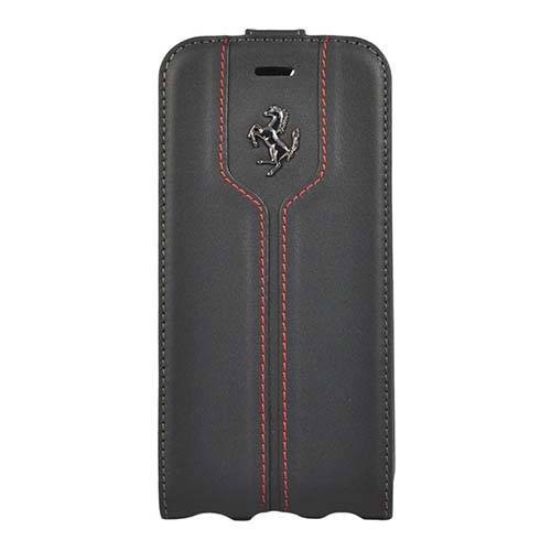 Кожаный чехол с флипом для iPhone 7 / 8 / SE 2020 Ferrari Montecarlo Flip Leather Black, FEMTFLP7BL