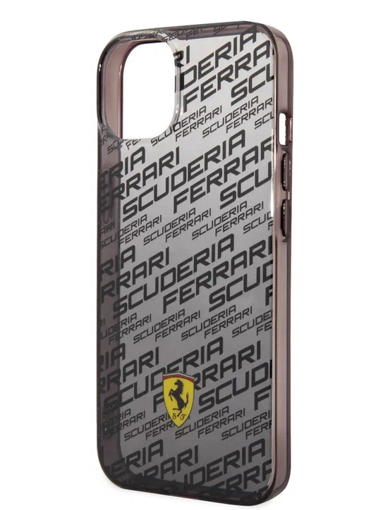 Чехол для iPhone 14 Ferrari PC/TPU Allover Scuderia Hard Gradient Black (FEHCP14SEAOK)