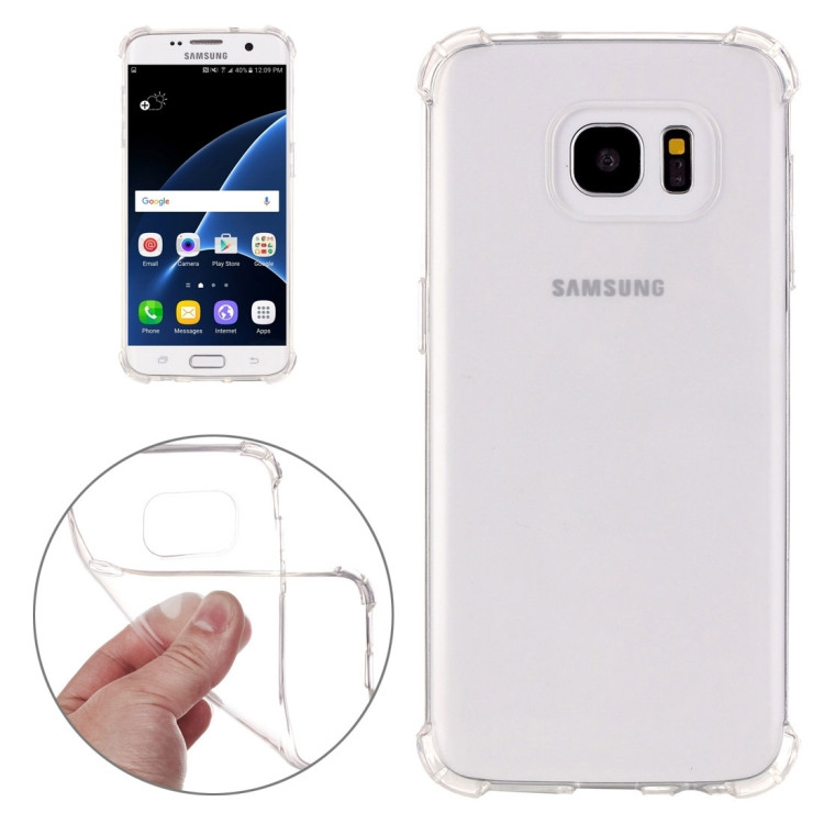 Прозрачный силиконовый чехол для Samsung Galaxy S7 с усиленными гранями