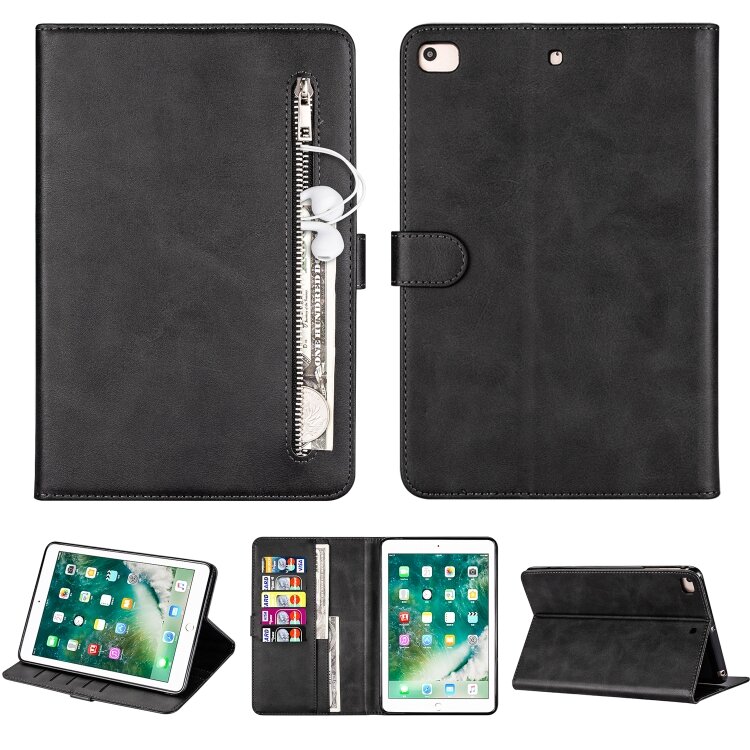 Кожаный чехол для iPad mini с подставкой и разъемами для карточек (Black)