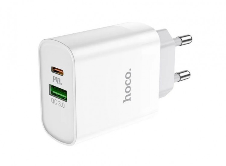 Сетевое зарядное устройство Hoco C80A Rapido PD 20 Вт с 2 портами (USB + Type-C)