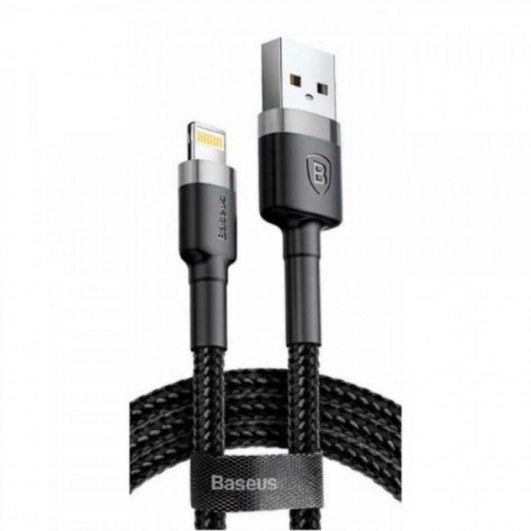 Кабель Baseus Cafule с разъемами USB-Lightning 2.4A Kevlar Black (1 метр)