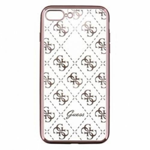 Гелевый чехол накладка Guess для iPhone 7 Plus / 7+ / 8 Plus / 8+ 4G Transparent Hard TPU Rose gold, GUHCP7LTR4GRG