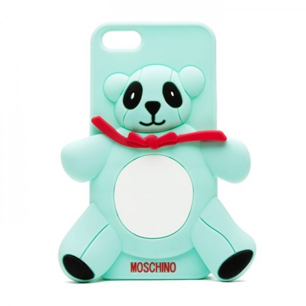 Объемный чехол Moschino Agostino для iPhone 5S / 5 панда 3D бирюзовый