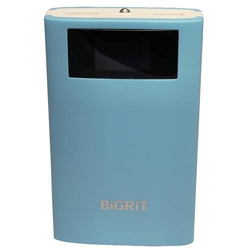 Внешний аккумулятор BIGRIT SK100 с будильником и часами - 10 000 mAh дополнительная батарея АКБ для смартфонов и планшетов (голубой)