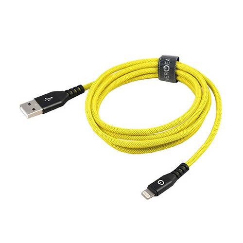 USB кабель EnergEA Alutough Kevlar для iPhone/iPad 8 pin Lightning MFI, Yellow 1.5 метра (CBL-AT-YEL150)