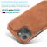 Кожаный чехол-книжка LC.IMEEKE для iPhone 15 с магнитным флипом и разъемом под карточки (Brown)