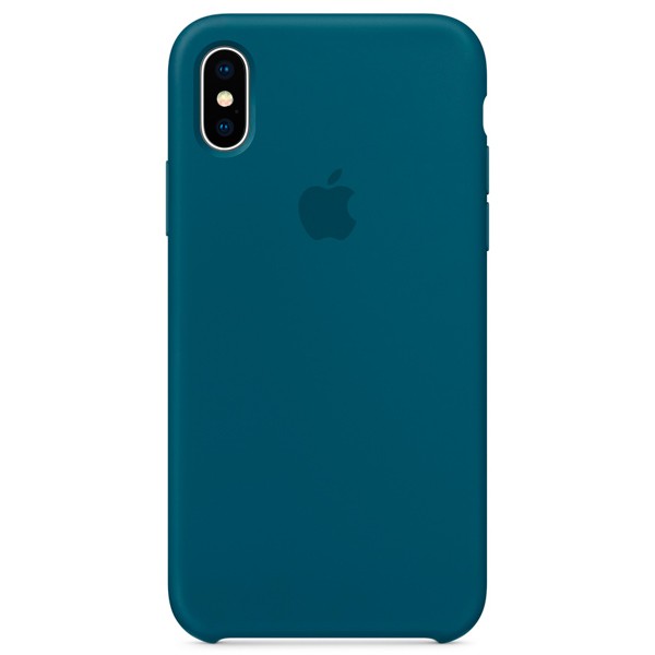 Чехол в стиле Apple Silicone Case для iPhone X / XS (Blue)