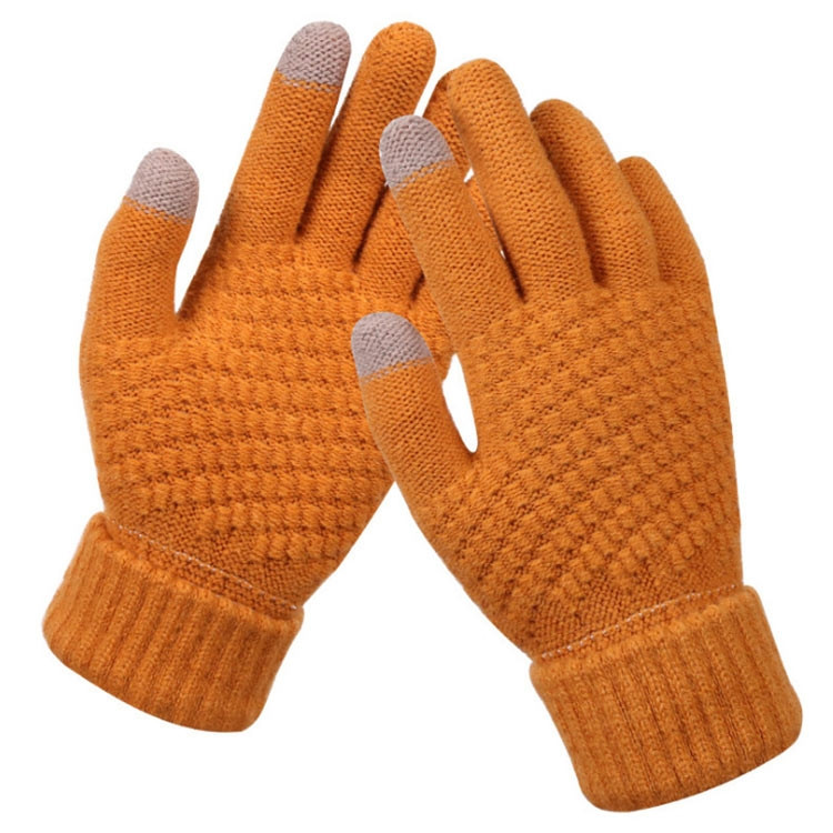 Тёплые перчатки с поддержкой сенсорных экранов, оранжевые