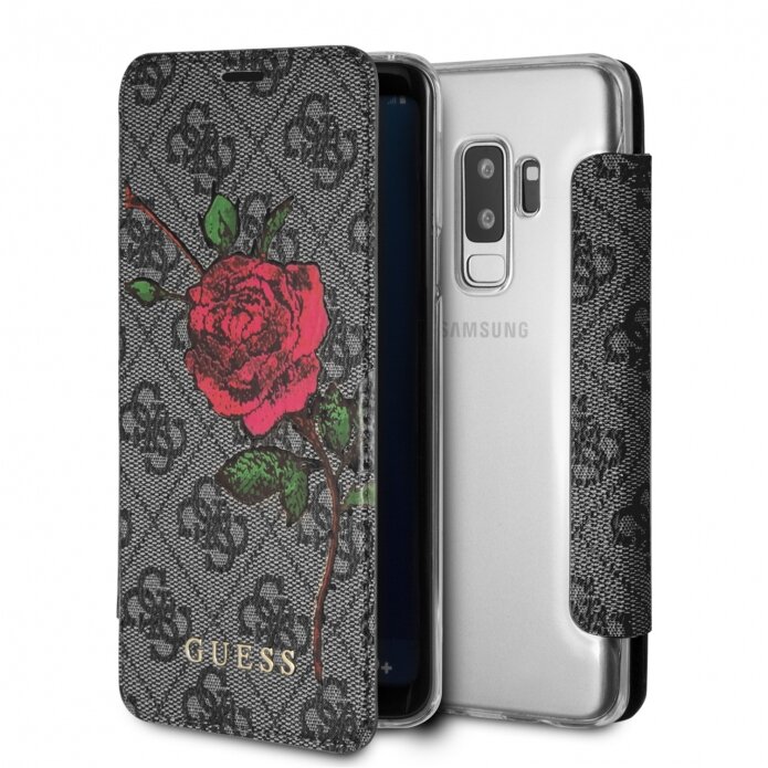 Чехол-книжка для Samsung Galaxy S9+ Guess Flower Desire 4G Booktype PU/Roses Grey (GUFLBKS9L4GROG)