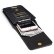 Черный вертикальный кожаный чехол кобура с двумя отделениями для смартфонов 180 × 85