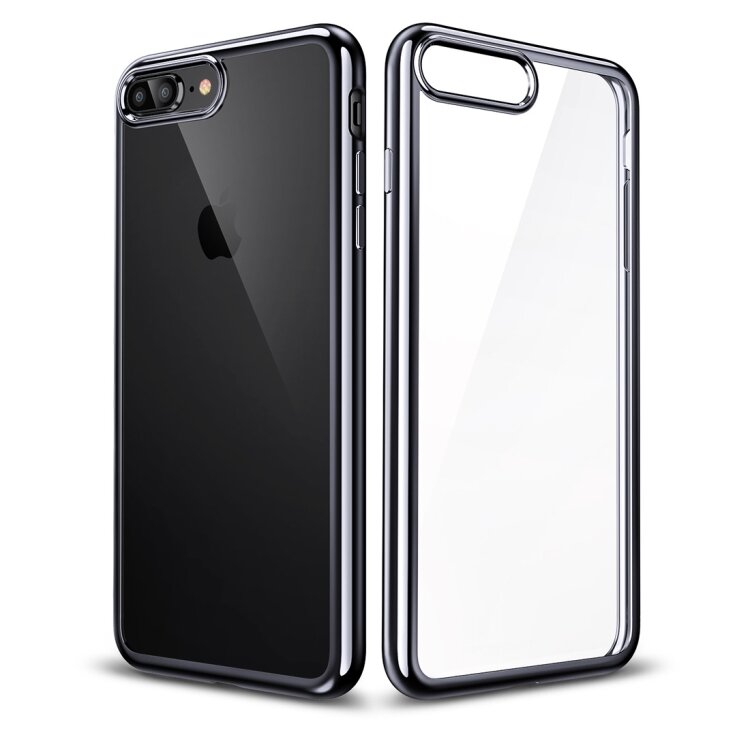 Прозрачный гелевый чехол для iPhone 7 Plus / 8 Plus с рамкой ESR (Black)