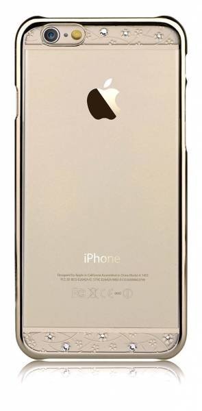 Чехол накладка со стразами для iPhone 6 прозрачный Comma Crystal Bling - Champagne Gold