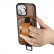 Кожаный чехол Suteni для iPhone 14 Plus с держателем, ремешком на запястье и карманом для карт (Brown) 