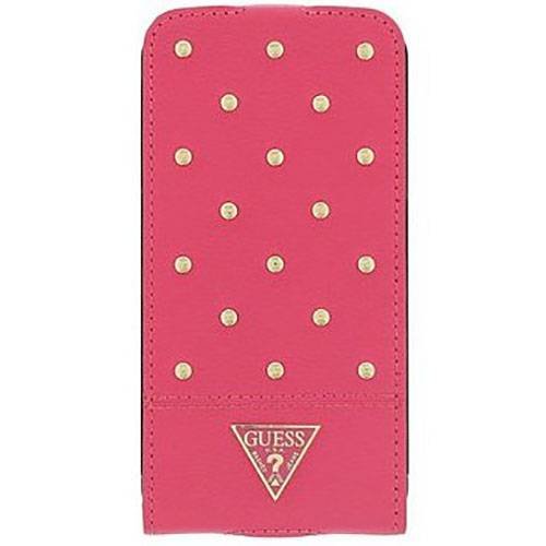 Кожаный чехол с флипом Guess для iPhone 6 / 6S TESSI Flip Coral (GUFLP6STSM)