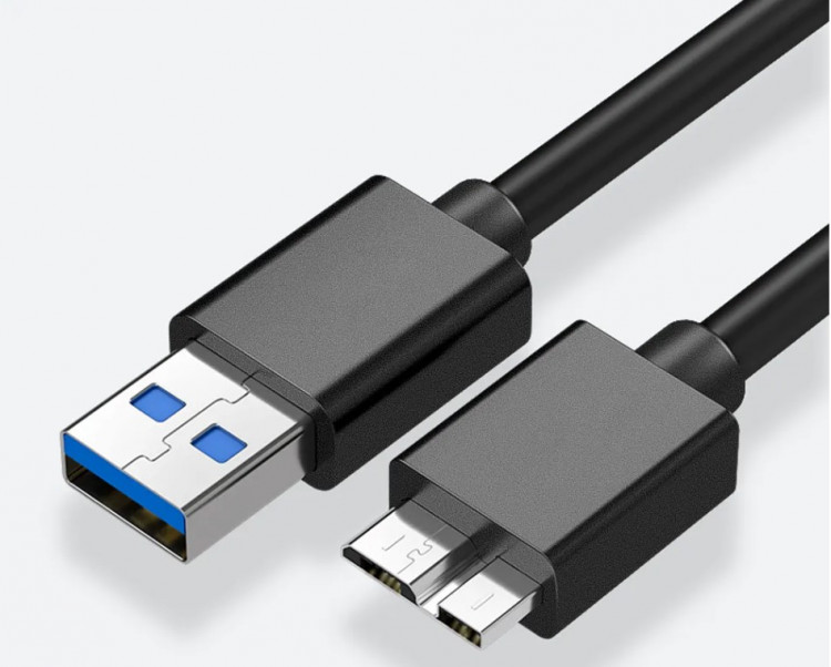 USB кабель Micro USB 3.0 (Micro B) для Samsung Galaxy S5 / Note 3 / HDD, 1 метр (черный)