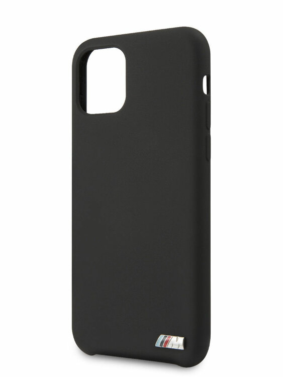 Силиконовый чехол-накладка для iPhone 11 BMW M-Collection Liquid Silicone Vert Stripe Hard Black (BMHCN61SITLBK)