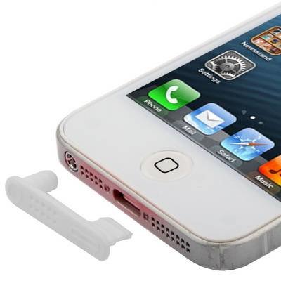 Заглушка Twin для iPhone SE / 5 / 5S (белая) в разъем для зарядки и в разъем для наушников