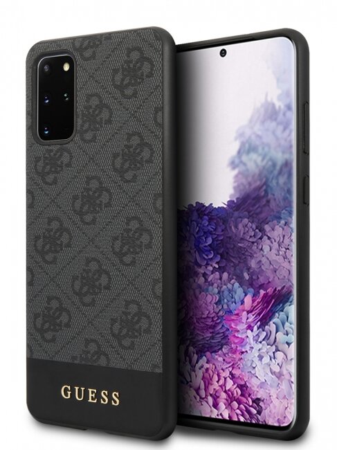 Чехол-накладка для Galaxy S20+ Guess 4G PU Stripe Metal Logo Hard Grey (GUHCS67G4GLGR)