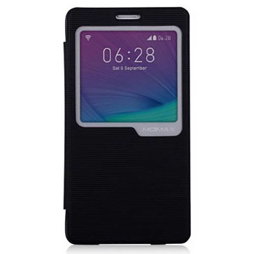 Кожаный чехол книжка для Samsung Galaxy Note 4 - Momax Flip View Case (черный)