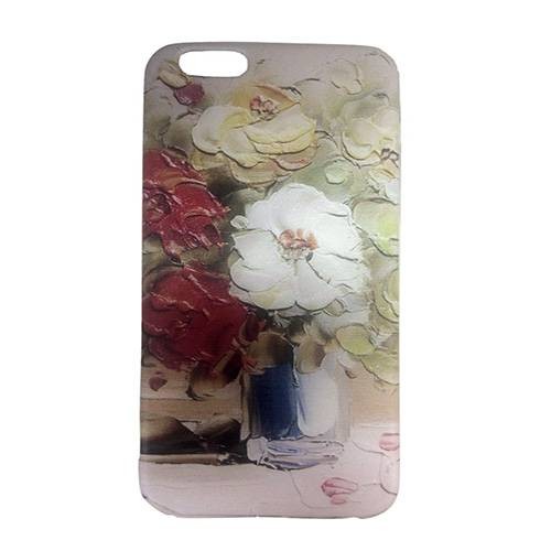 Чехол накладка для iPhone 6/6S с эффектом масляной картины "Цветы в вазе"