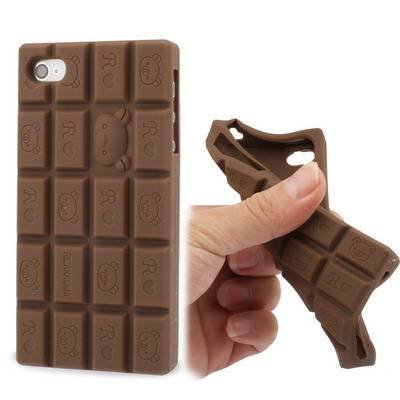 Чехол для iPhone 4/4S в форме плитки шоколада Rilakkuma (кофейный)