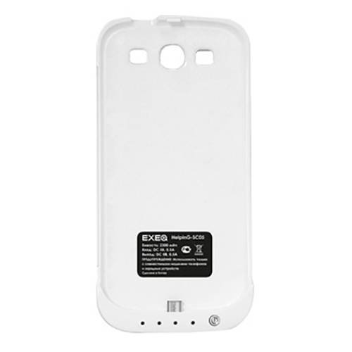 Чехол аккумулятор EXEQ для Samsung Galaxy S3/S3 Duos, 2300 мАч, белый (SC05)