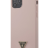 Силиконовый чехол-накладка для iPhone 12 / 12 Pro (6.1) Guess Liquid Silicone Triangle metal logo Hard, Pink (GUHCP12MLSTMLP)