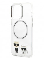 Чехол для iPhone 13 Pro Lagerfeld PC/TPU Karl & Choupette Hard MagSafe Transparent (KLHMP13LHKCT)