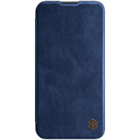 Кожаный чехол книжка Nillkin QIN Pro для iPhone 14 Pro Max, Blue