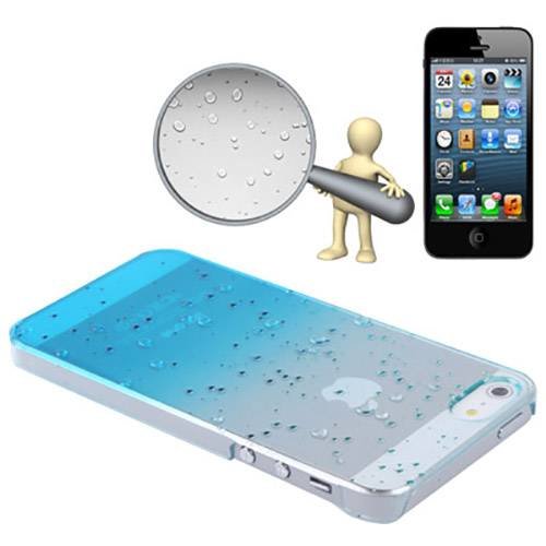 Чехол накладка с каплями Raindrops для iPhone 5/5S (прозрачно-голубой)