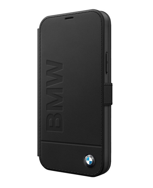 Чехол-книжка BMW для iPhone 12/12 Pro (6.1) чехол Signature Genuine leather Logo imprint Booktype, Black (BMFLBKP12MSLLBK)