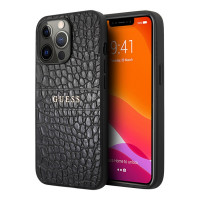 Чехол для iPhone 13 Guess PU Croco with metal logo Hard Black (GUHCP13MPCRBBK)