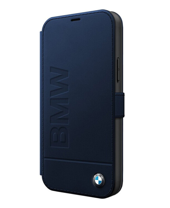 Чехол-книжка BMW для iPhone 12/12 Pro (6.1) чехол Signature Genuine leather Logo imprint Booktype, Navy (BMFLBKP12MSLLNA)