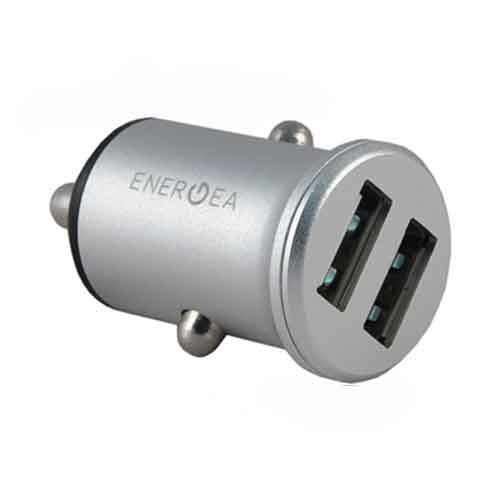 Автозарядка EnergEA АЗУ Mini drive, 2 USB Aluminium 4.8A, Silver (CAR-MD-48S-SLV)