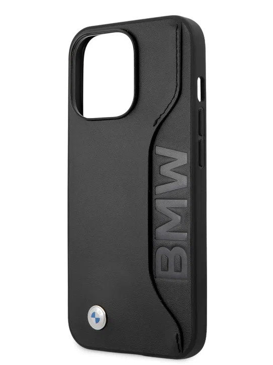 Кожаный чехол для iPhone 13 Pro BMW Signature Genuine с кардслотом Hard Black (BMHCP13LRCSWK)